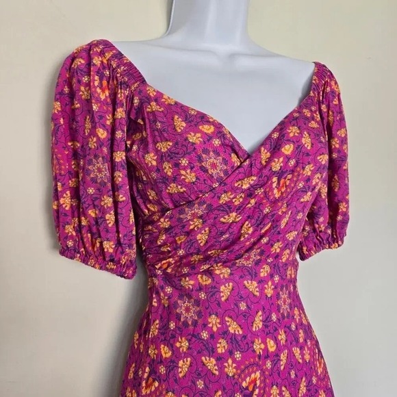 Spell Madame Peacock Mini Dress Boysenberry Womens XXS Boho Cottage Girlhoodcore - Picture 3 of 11